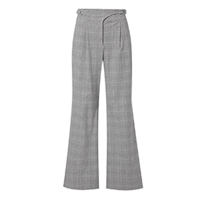 Prince of Wales Checked Woven Wide-Leg Pants