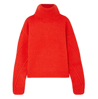 Eva Convertible Oversized Wool-Blend Turtleneck Sweater