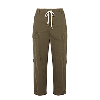 Washed Cotton-Canvas Tapered Pants