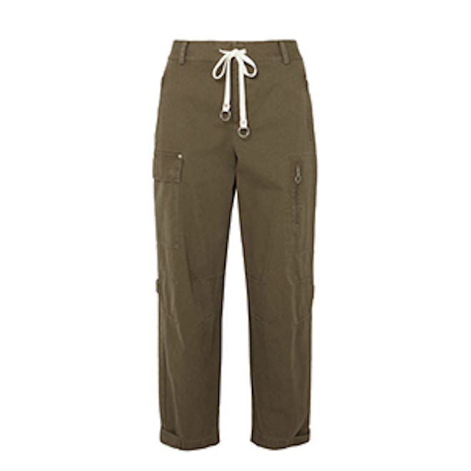 Washed Cotton-Canvas Tapered Pants