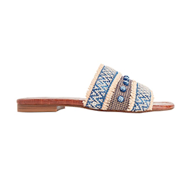 Brandon Embellished Raffia Slides