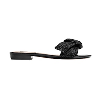 Black Sandals with Bow Detail