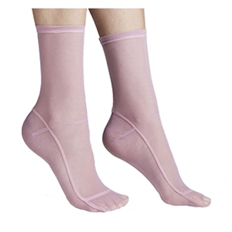 Solid Pink Mesh Socks