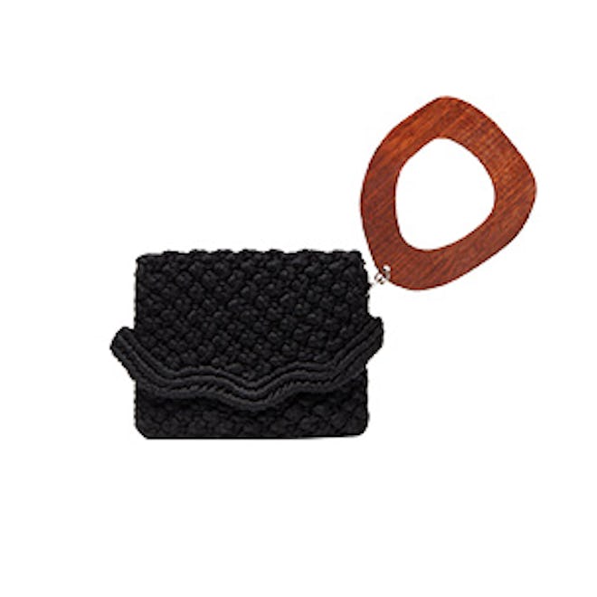 Macrame Clutch With Wooden Handle