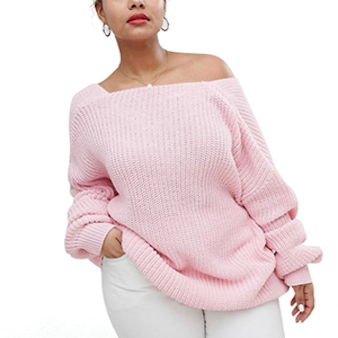 Curve Relaxed Sweater With Scoop Back