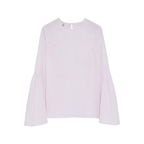 Flared Cotton-Poplin Top