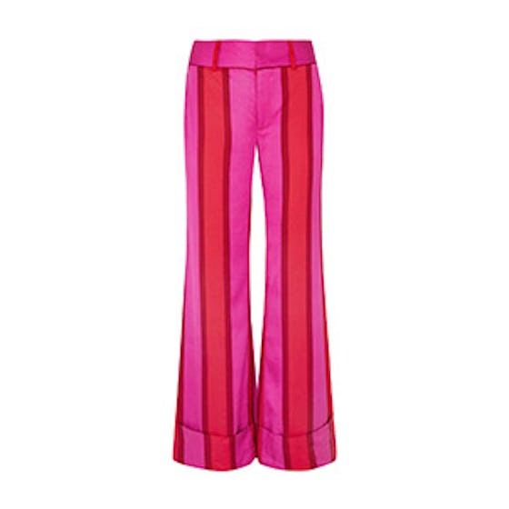 Endless Optimist Striped Silk-Satin Flared Pants