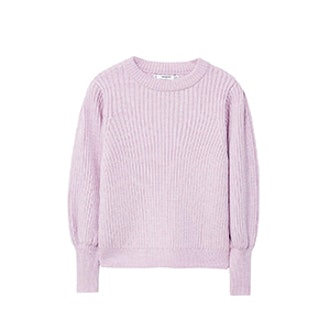Puffed Sleeves Ribbed Jumper
