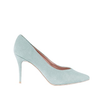 Mint Green Sweetheart Pointed Court Shoes