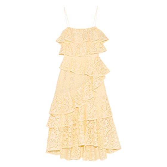 Addison Ra Ra Tiered Lace Midi Dress