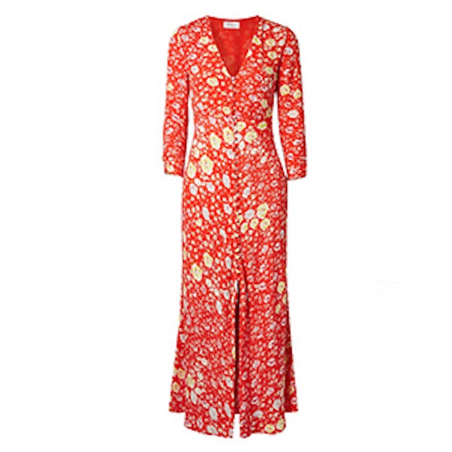Katie Floral-Print Crepe de Chine Maxi Dress