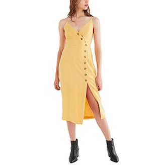 Amber Button-Down Linen Midi Dress