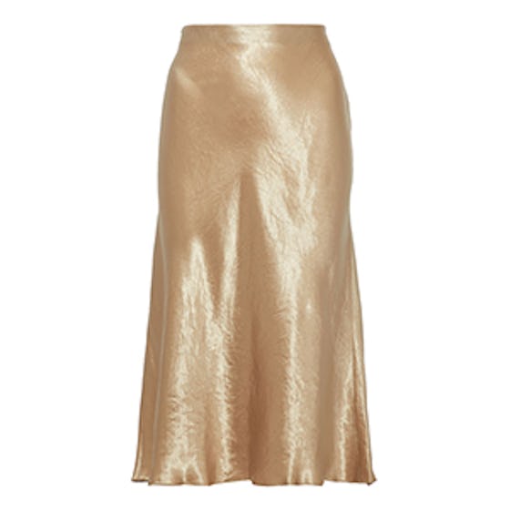 Fluted Satin Skirt