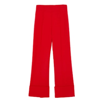 Wide-Leg Trousers With Turn-Up Hems