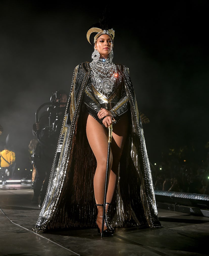 Beyoncé in a sequin and diamond bodysuit at Coachella 2018