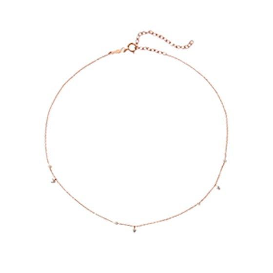 Dew Drop 14-Karat Rose Gold, Pearl And Diamond Choker