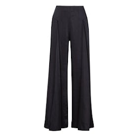 Lex Washed-Satin Wide-Leg Pants