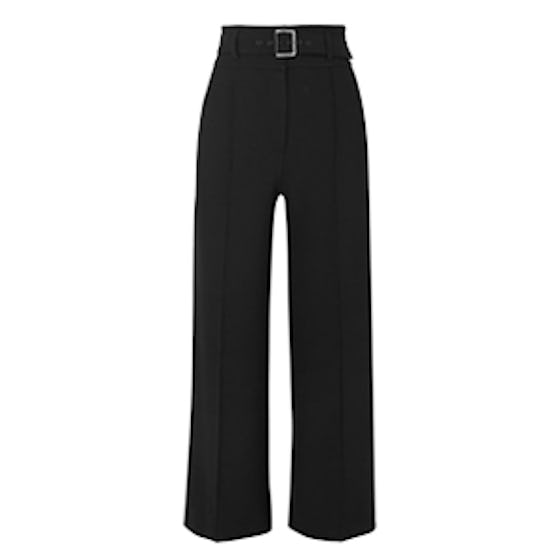 Lyla Cropped Crepe Wide-Leg Pants