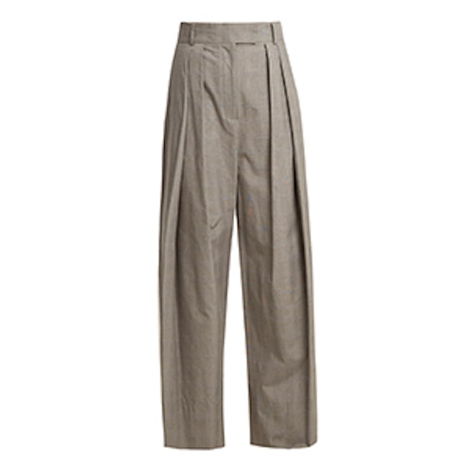 Glen Plaid-Checked Wide-Leg Trousers