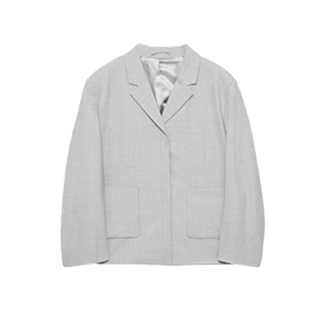 Cropped Lightweight Wool Blazer