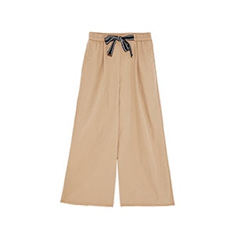Culottes With Contrasting Ribbed Drawstrings