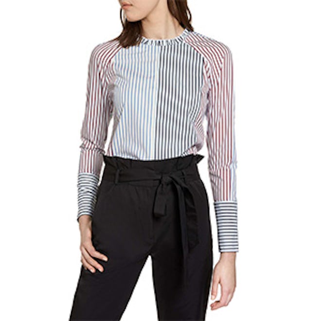 Mixed Stripe Cotton Shirt
