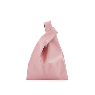 Mini Vegan Patent Shopper Tote Bag