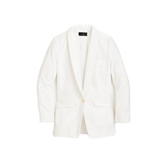 Unstructured Shawl Collar Cotton Linen Blazer