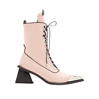 Point-Toe Lace-Up ‘MA’ Leather Ankle Boots