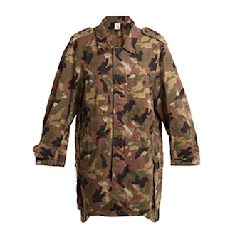 Oversized Camouflage-Print Cotton Shirtdress
