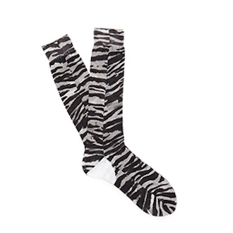 Tiger-Print Cotton Socks