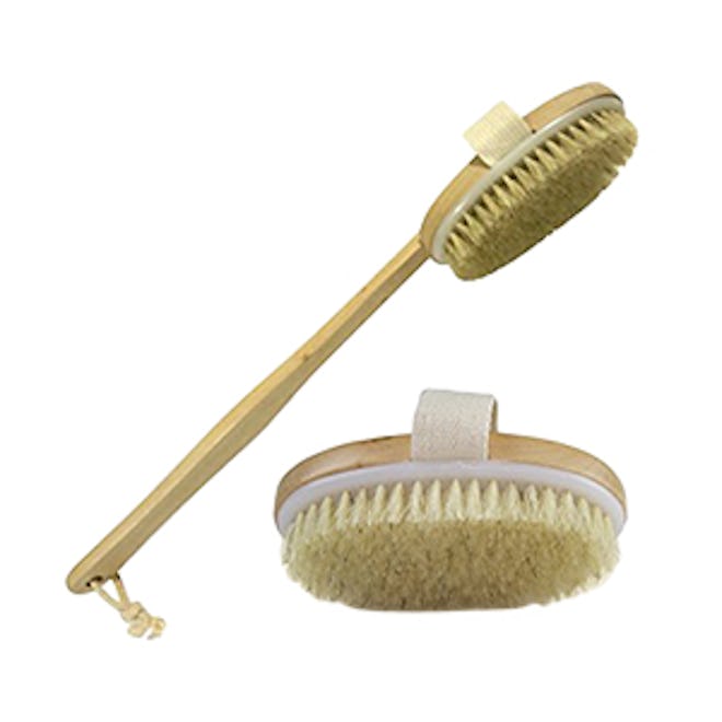 Wholesome Beauty Dry Skin Body Brush with Removable 11-Inch Wood Handle