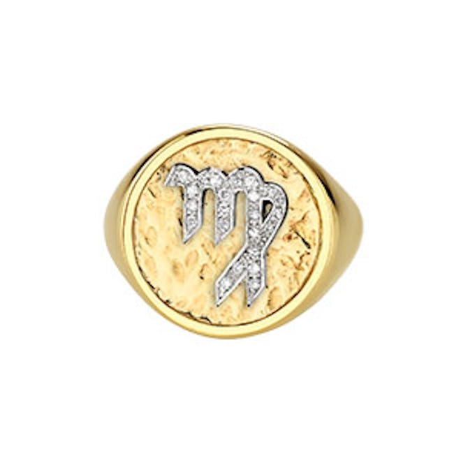 Diamond Coin Zodiac Ring