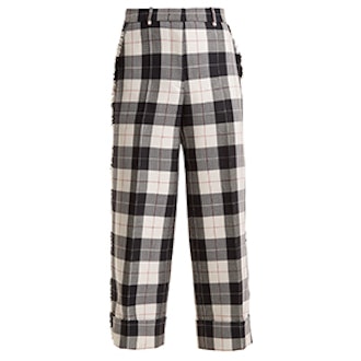 Sack Trouser With Fray In Large Buffalo Check