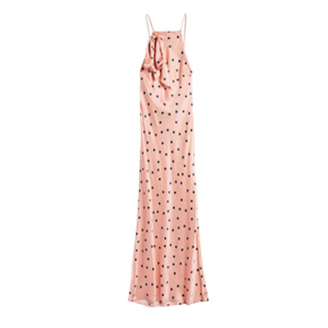 Spot Jacquard Slip Dress