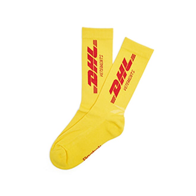 DHL-Intarsia Ribbed Cotton-Blend Socks