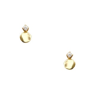 Small Disc Studs With Diamonds