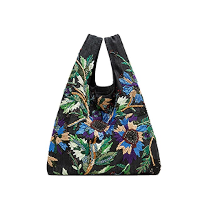 Bucket Bag With Floral Embroidery