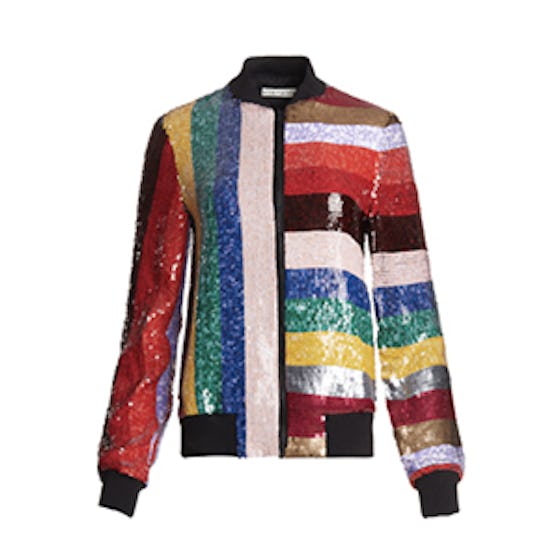 Lonnie Embellished Cropped Bomber Jacket