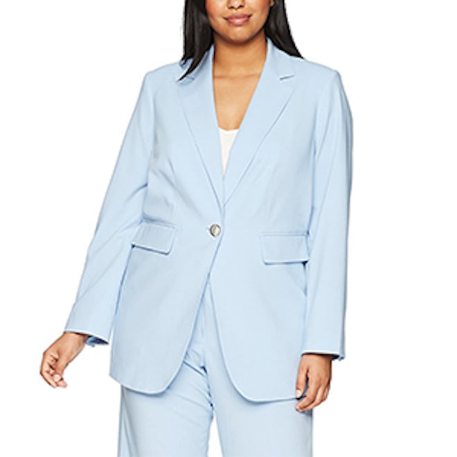 Calvin Klein Plus Size One Button Lux Blazer