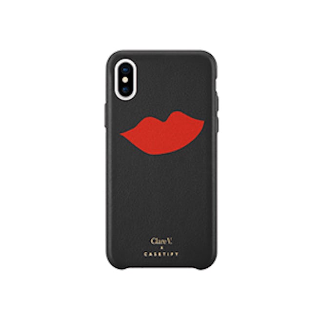 Leather Phone Case in Red Lips