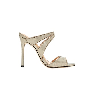 Halston Heritage Brittney Cracked Leather High Heel Sandal