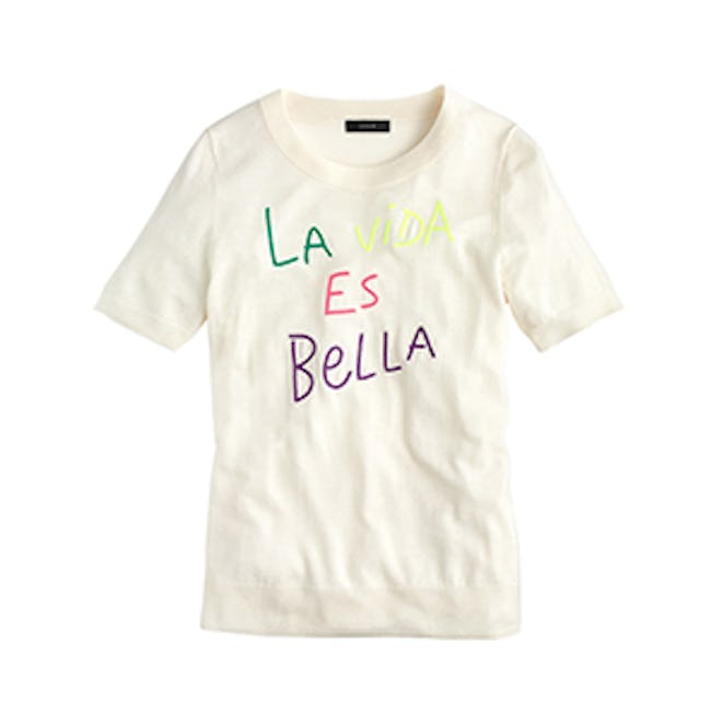 Tippi Short-Sleeve Sweater in “La Vida Es Bella”