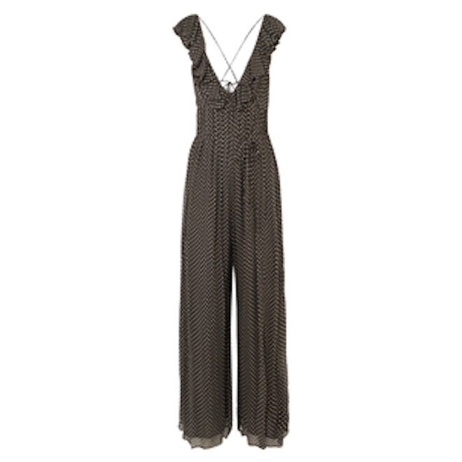 Ruffled Polka-Dot Jumpsuit