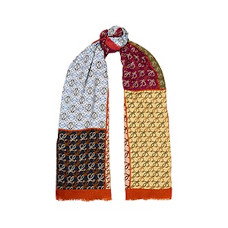 Intarsia Wool, Silk and Cashmere-Blend Scarf