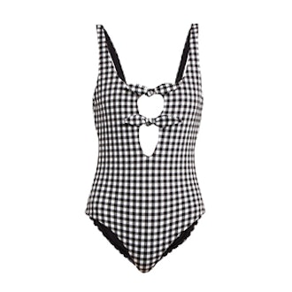 Maven Bow-Embellished Gingham Swimsuit