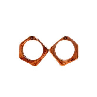 Brown Oversize Geometric Earrings