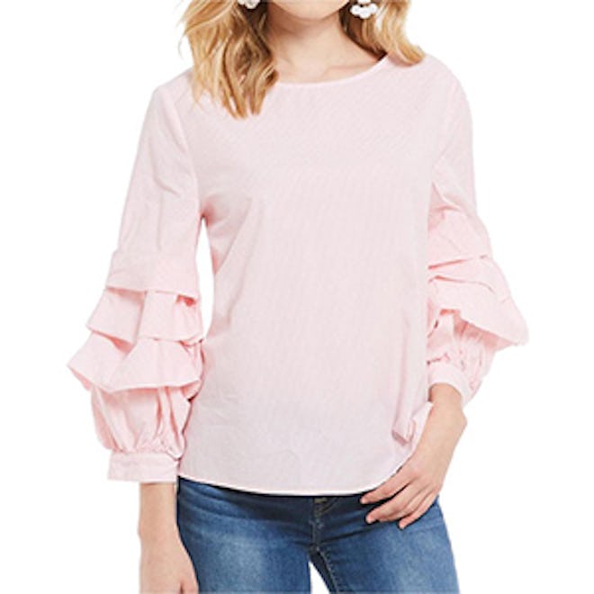 Delphine Tiered Ruffle Sleeve Blouse