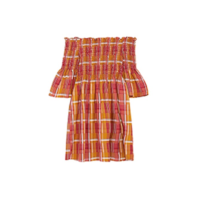 Smocked Check Dress