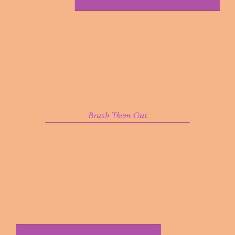 "Brush Them Out" text sign on an orange background 